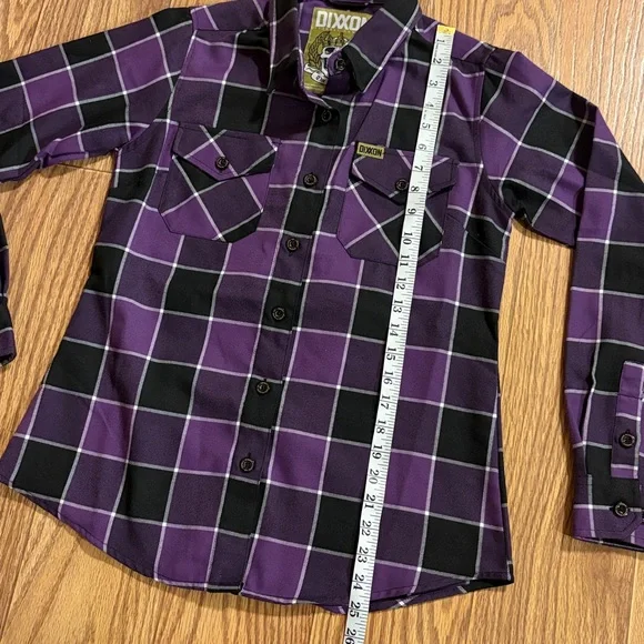 Dixxon The Crown Flannel Ladies Size Small Purple Plaid - Picture 7 of 7